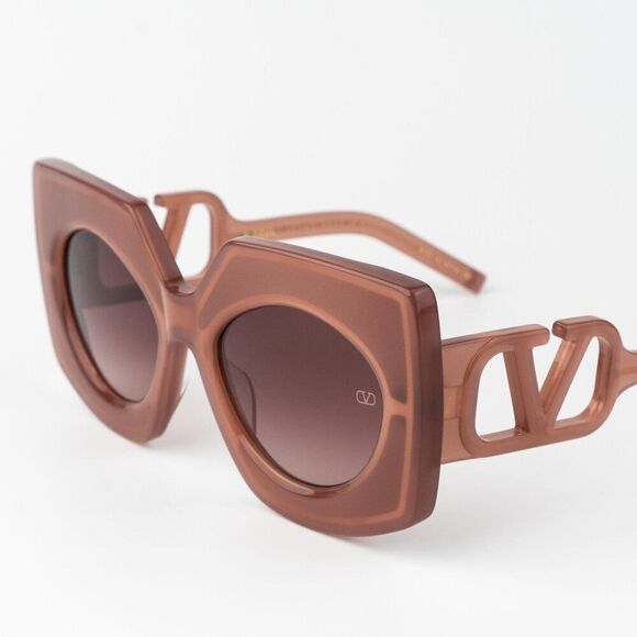 Valentino Women Sunglasses Titanium Pink Gold Rose Oversized Square V - SOUL VLS main image 13